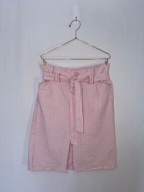 100% Cotton kenzie Pink and White Striped Summer Garden Wedding Party Skirt 👛